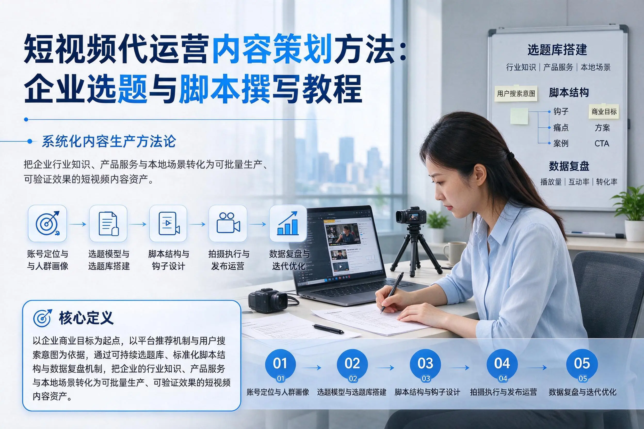 短视频代运营内容策划方法：大连企业选题与脚本撰写教程