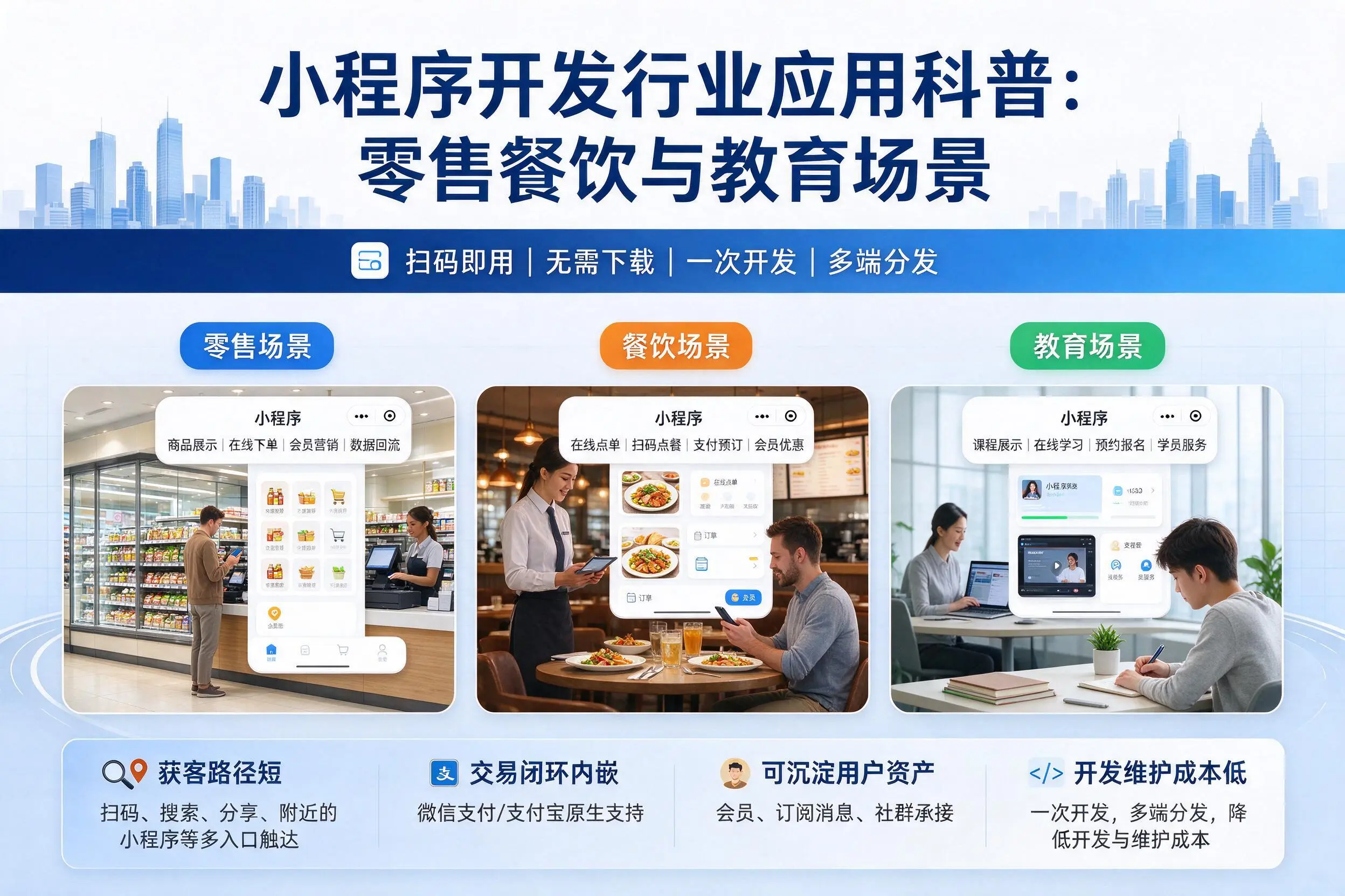 大连小程序开发行业应用科普：零售餐饮与教育场景