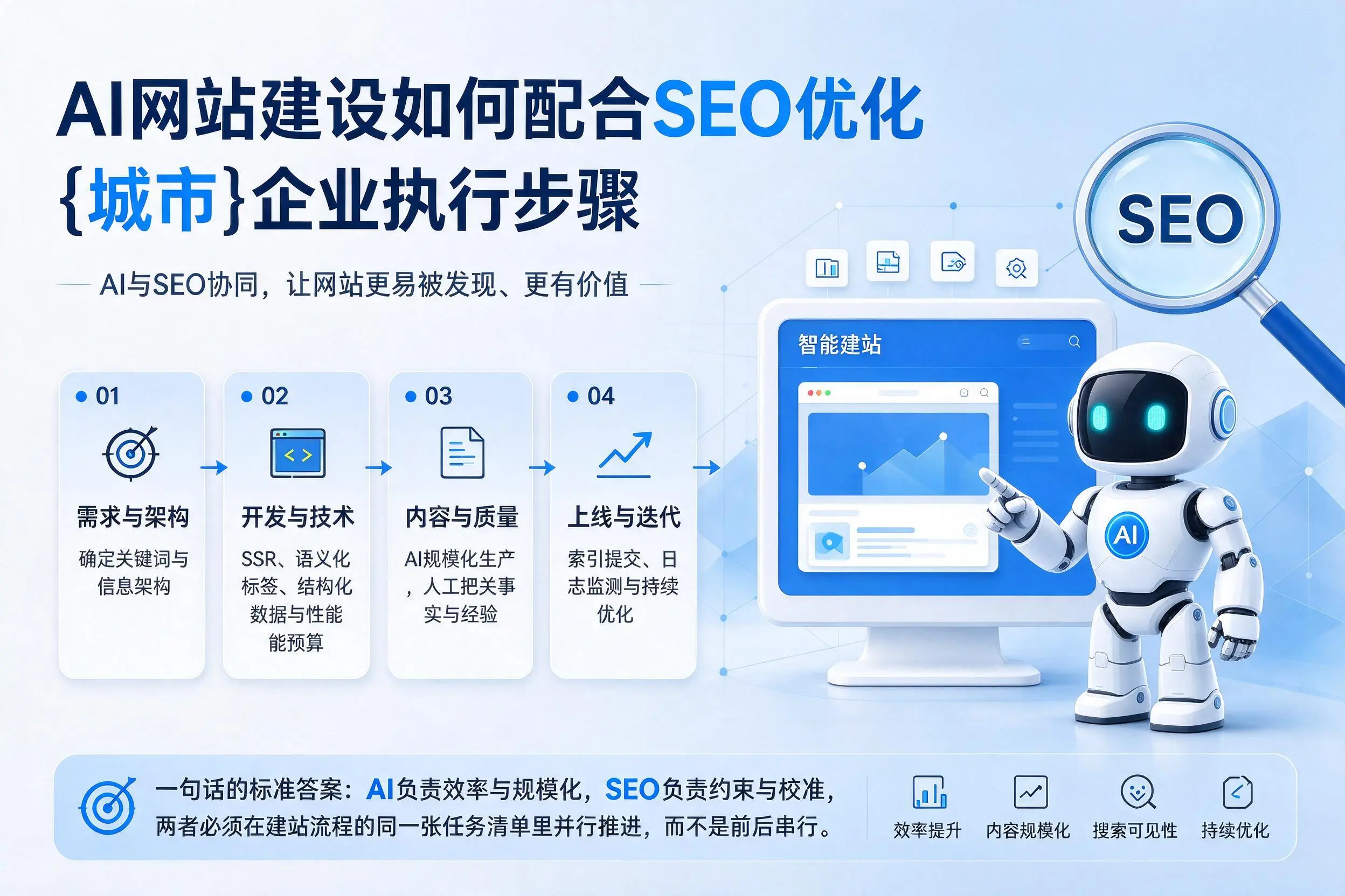 AI网站建设如何配合SEO优化，大连企业执行步骤