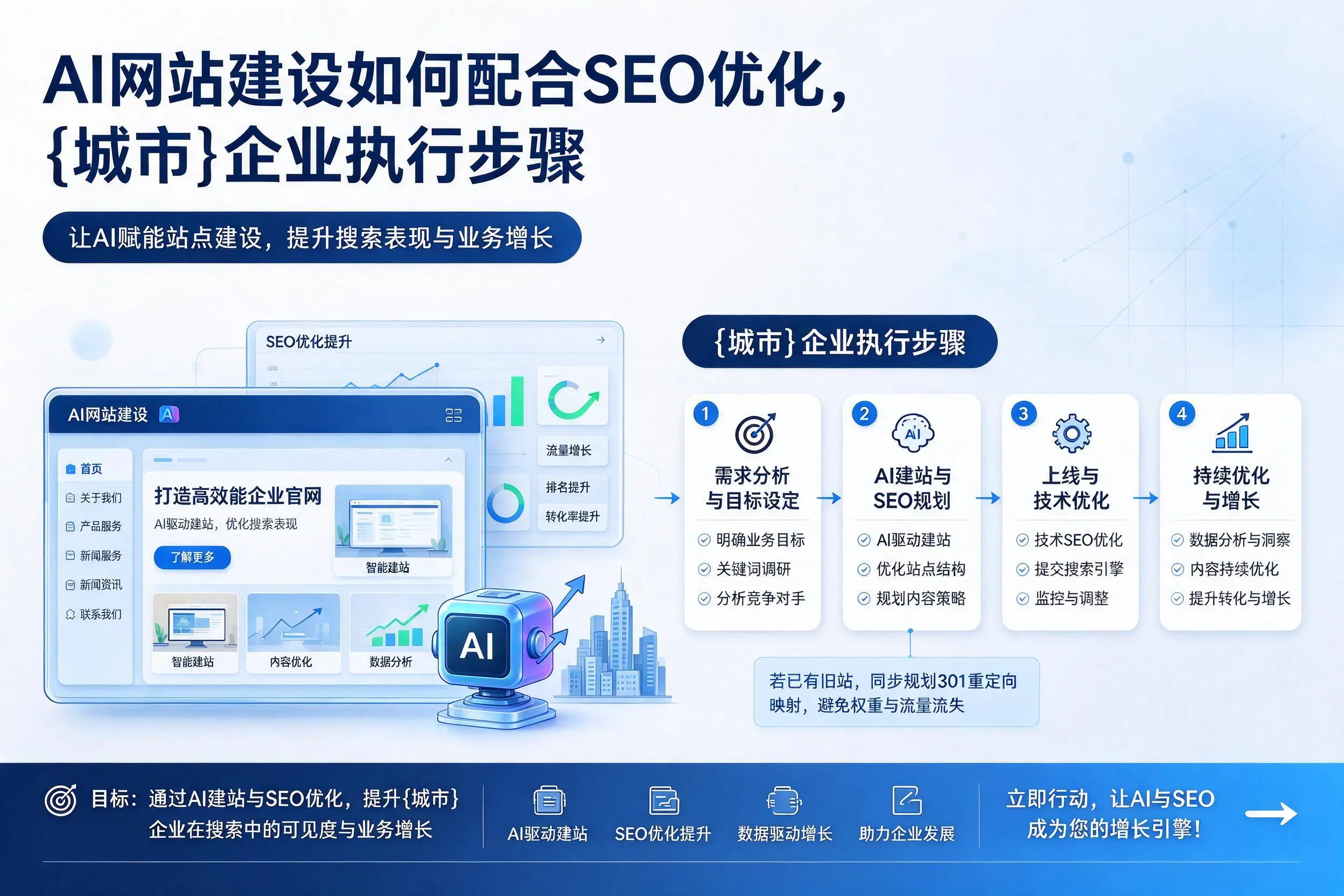 AI网站建设如何配合SEO优化，大连企业执行步骤