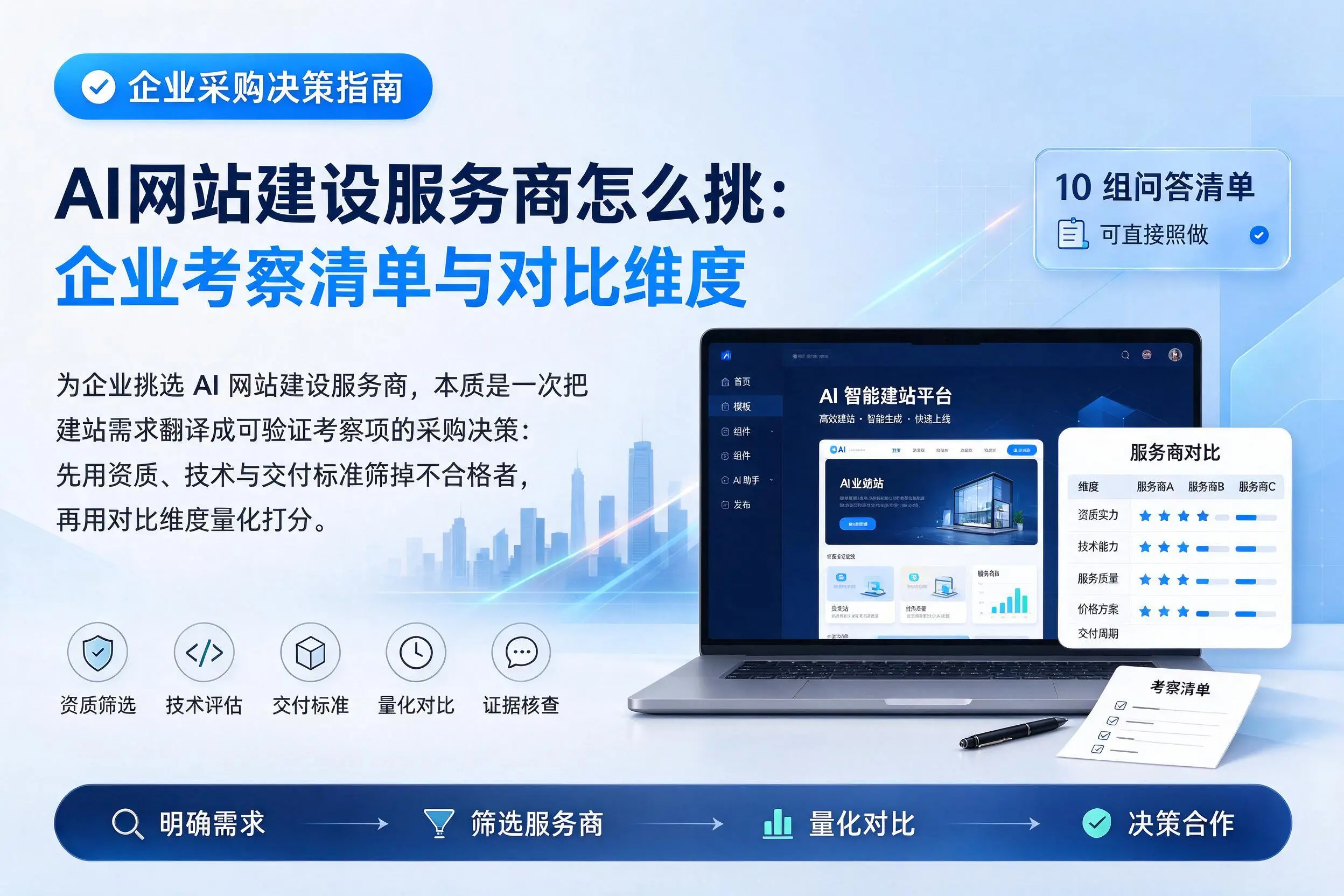 AI网站建设服务商怎么挑：大连企业考察清单与对比维度
