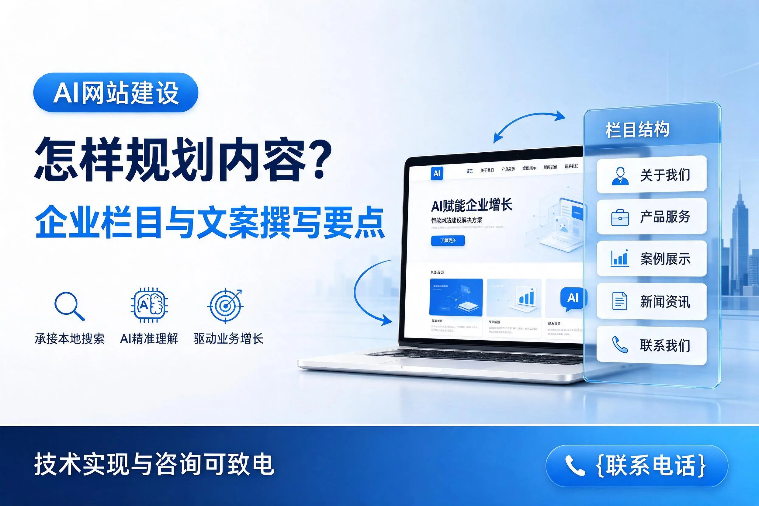 AI网站建设怎样规划内容？大连企业栏目与文案撰写要点