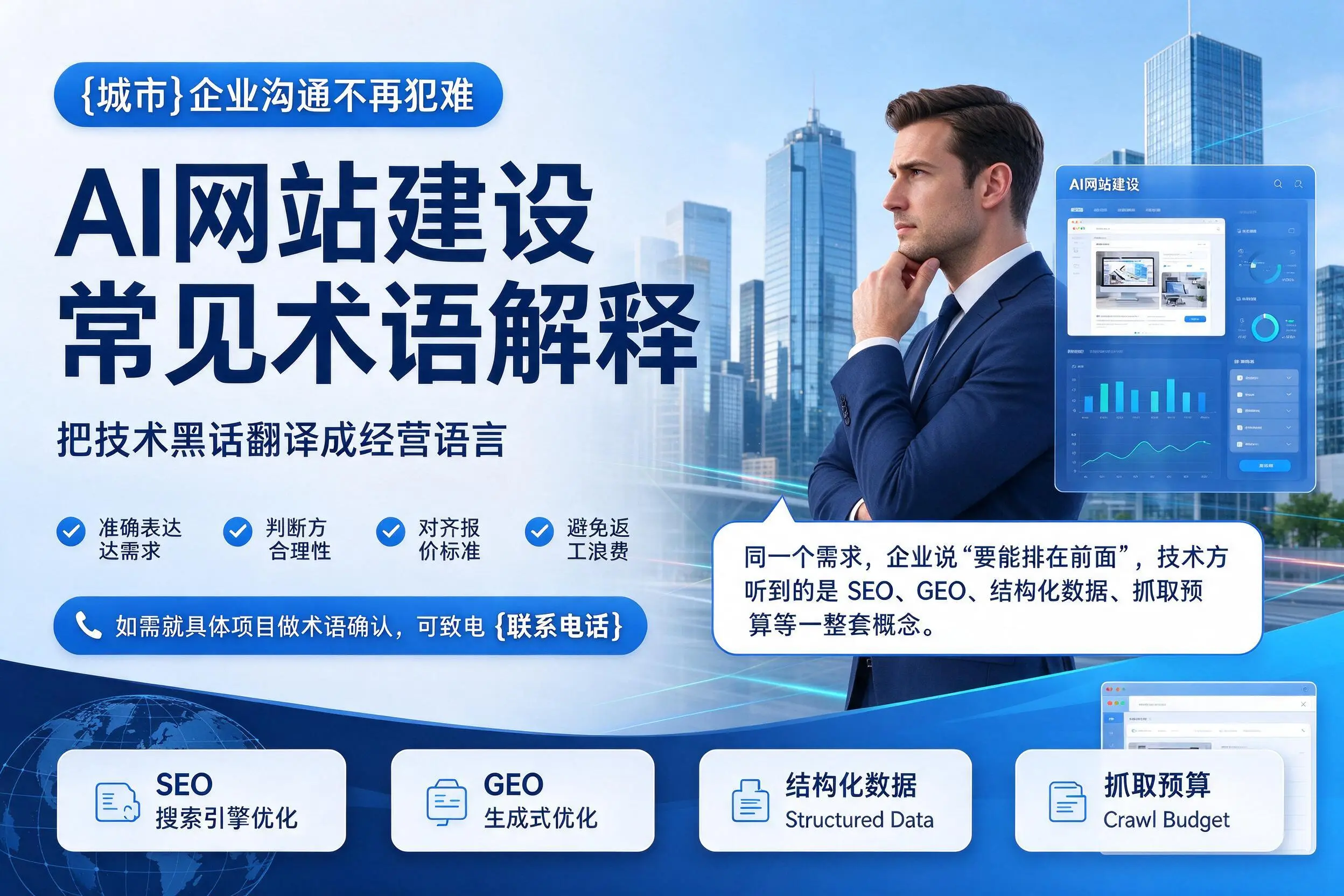 AI网站建设常见术语解释,大连企业沟通不再犯难